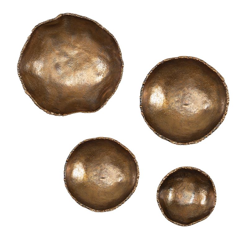 Uttermost - Lucky Coins Brass Wall Bowls (Set of 4) - 04299