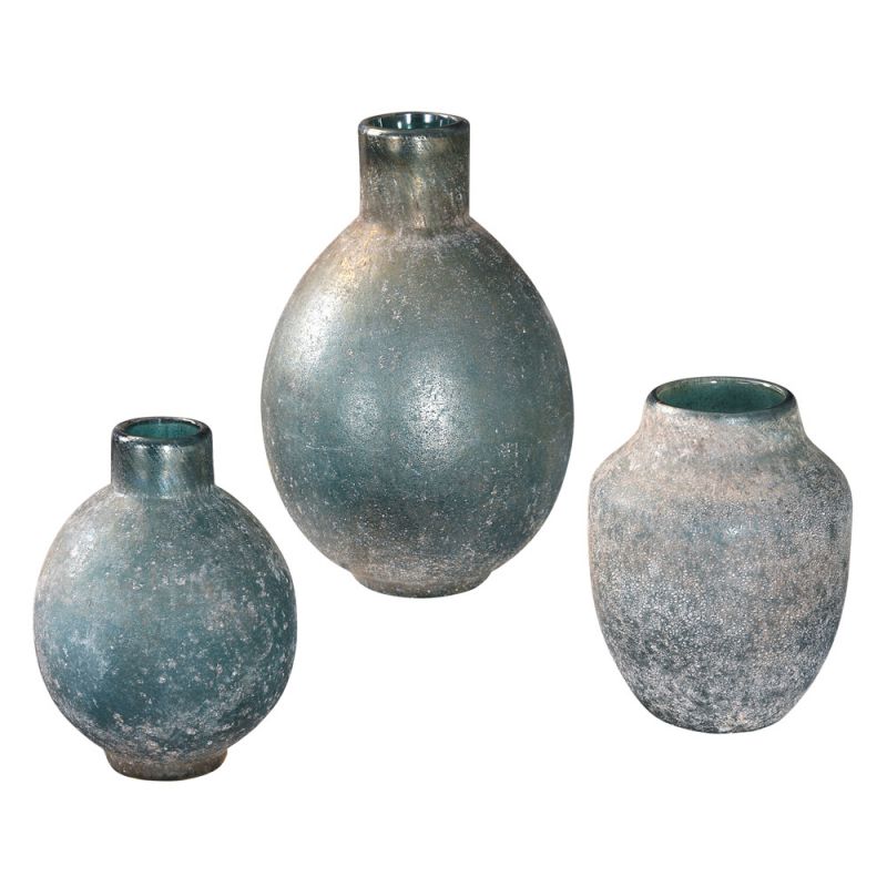Uttermost - Mercede Weathered Blue-Green Vases (Set of 3) - 18844