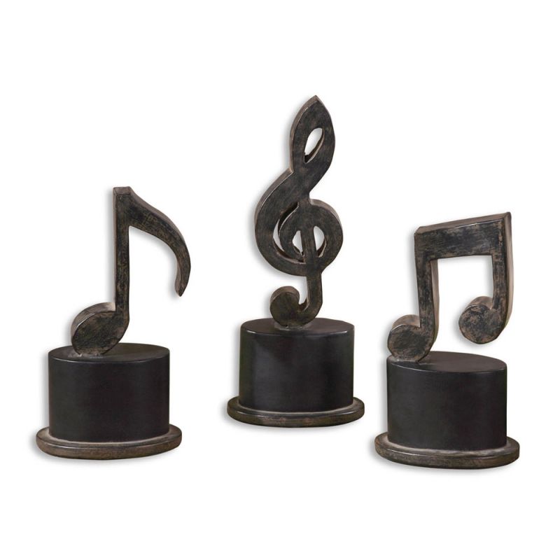 Uttermost - Music Notes Metal Figurines, Set/3 - 19280