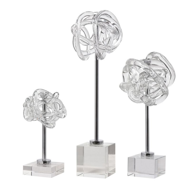 Uttermost - Neuron Glass Table Top Sculptures (Set of 3) - 17835