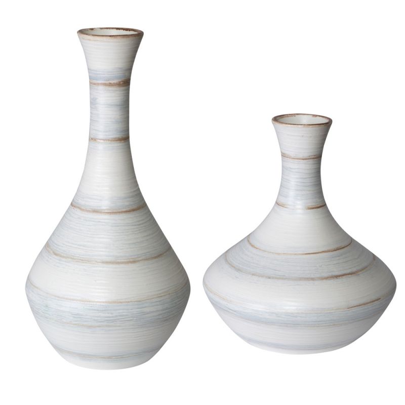 Uttermost - Potter Fluted Striped Vases (Set of 2) - 17964