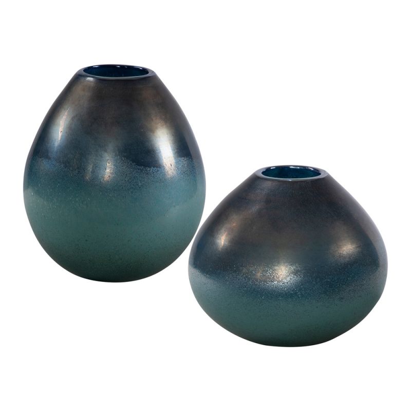 Uttermost - Rian Aqua Bronze Vases (Set of 2) - 17975