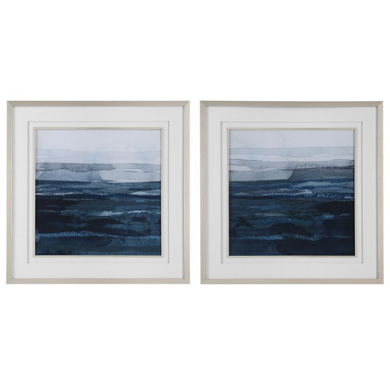 Uttermost - Rising Blue Abstract Framed Prints, Set/2 - 32270