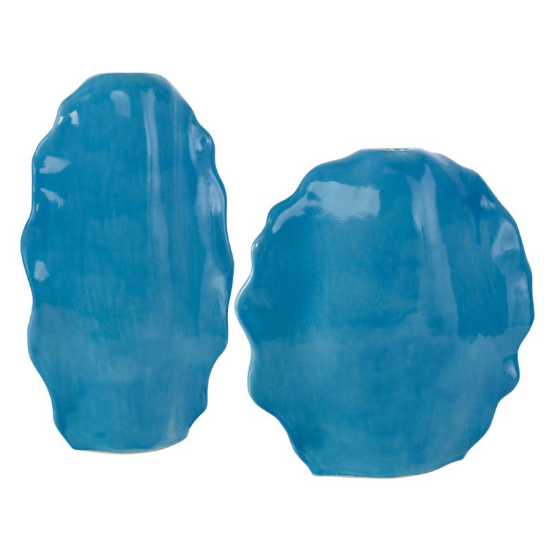 Uttermost - Ruffled Feathers Blue Vases (Set of 2) - 18051