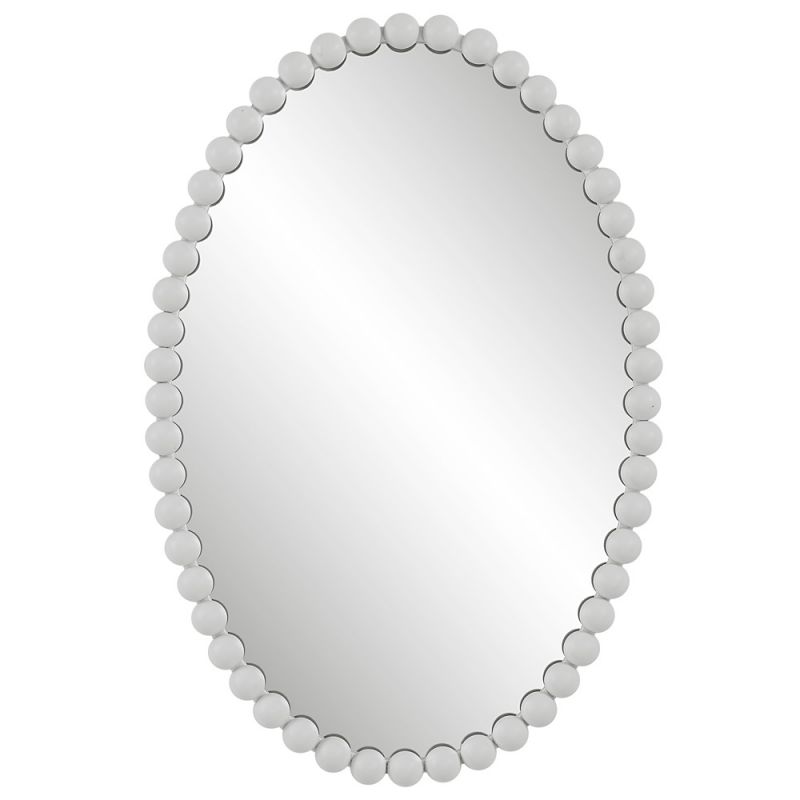 Uttermost - Serna White Oval Mirror - 09874