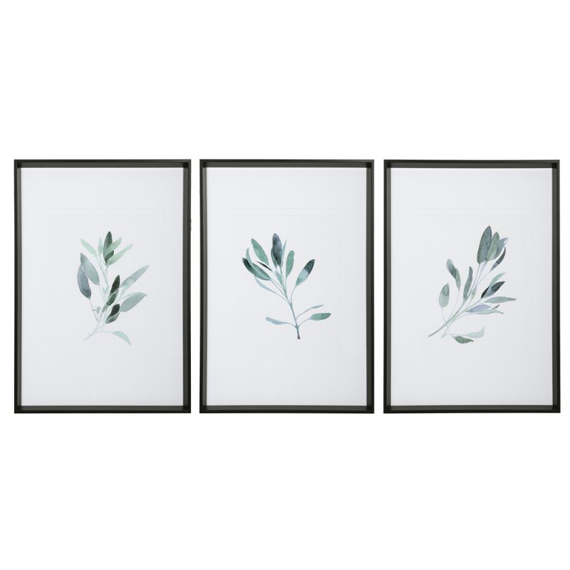Uttermost - Simple Sage Watercolor Prints, Set of 3 - 33723