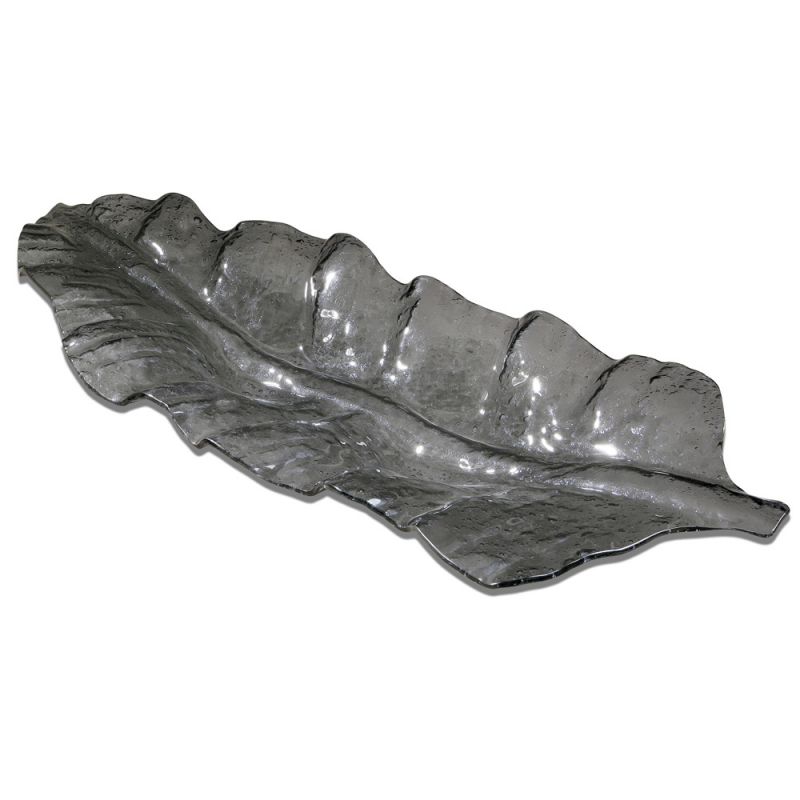 Uttermost - Smoked Leaf Glass Tray - 19862
