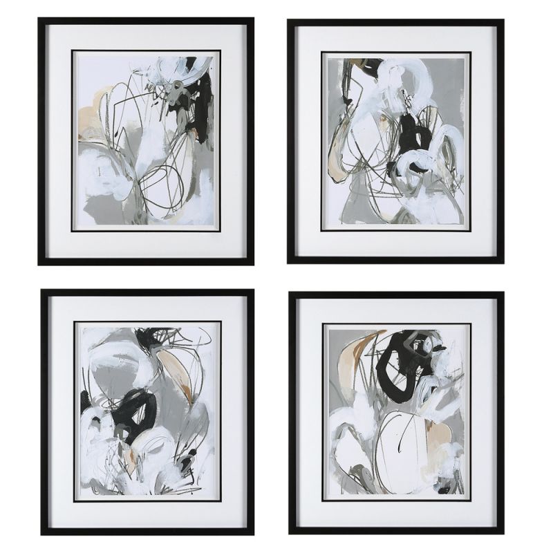 Uttermost - Tangled Threads Abstract Framed Prints (Set of 4) - 41419