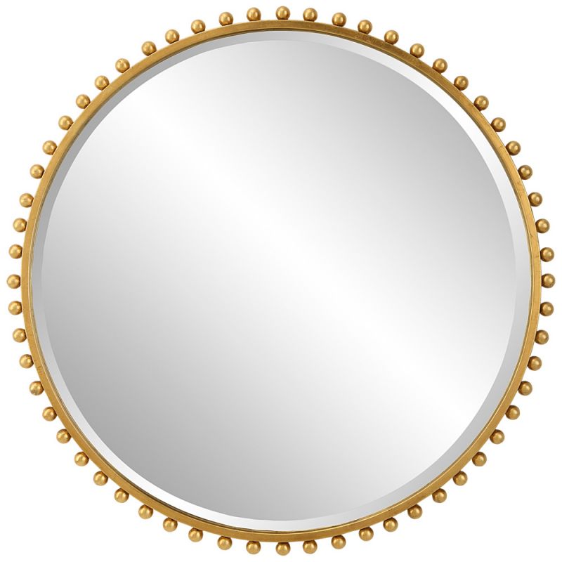 Uttermost - Taza Gold Round Mirror - 09777