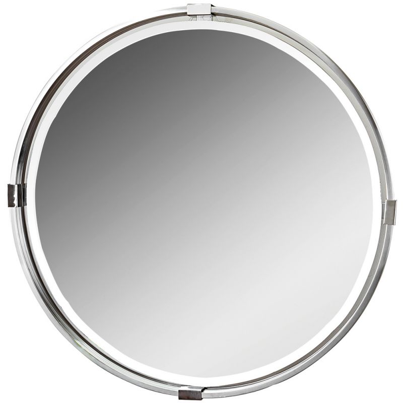 Uttermost - Tazlina Brushed Nickel Round Mirror - 09109