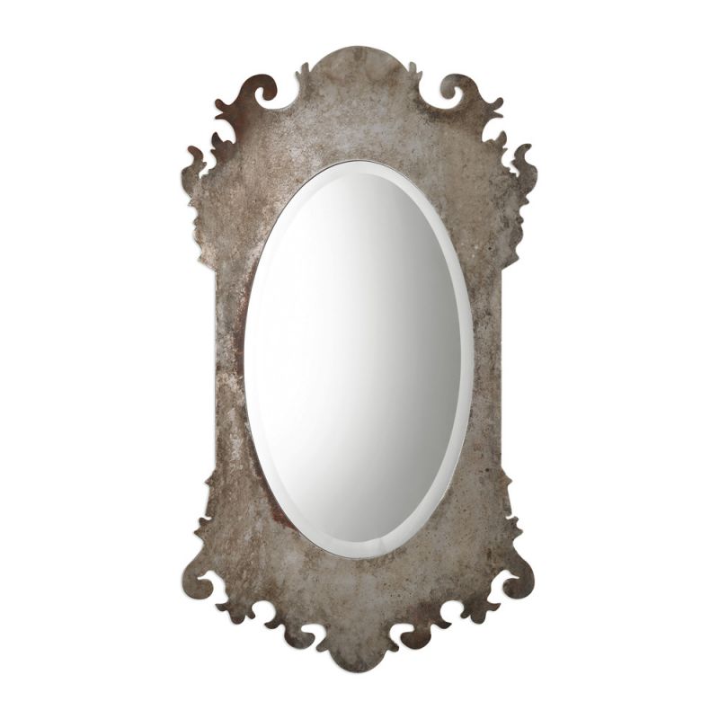 Uttermost - Vitravo Oxidized Silver Oval Mirror - 09283