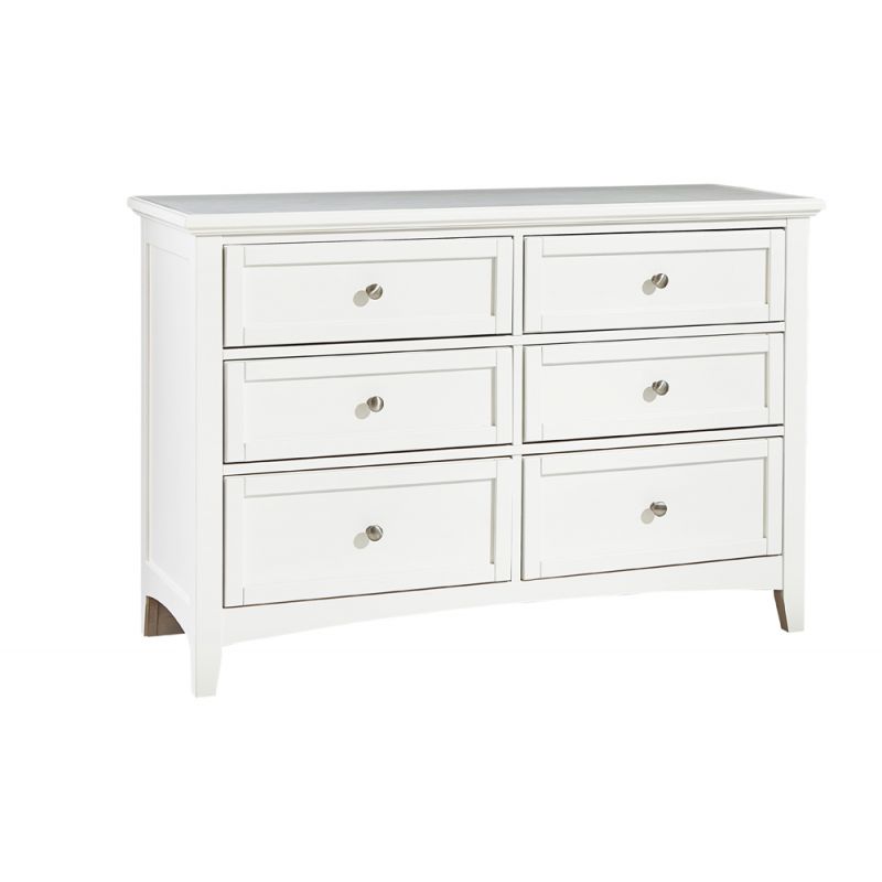 Vaughan Bassett - Bonanza Double Dresser with 6 Drawers in White - BB29-001