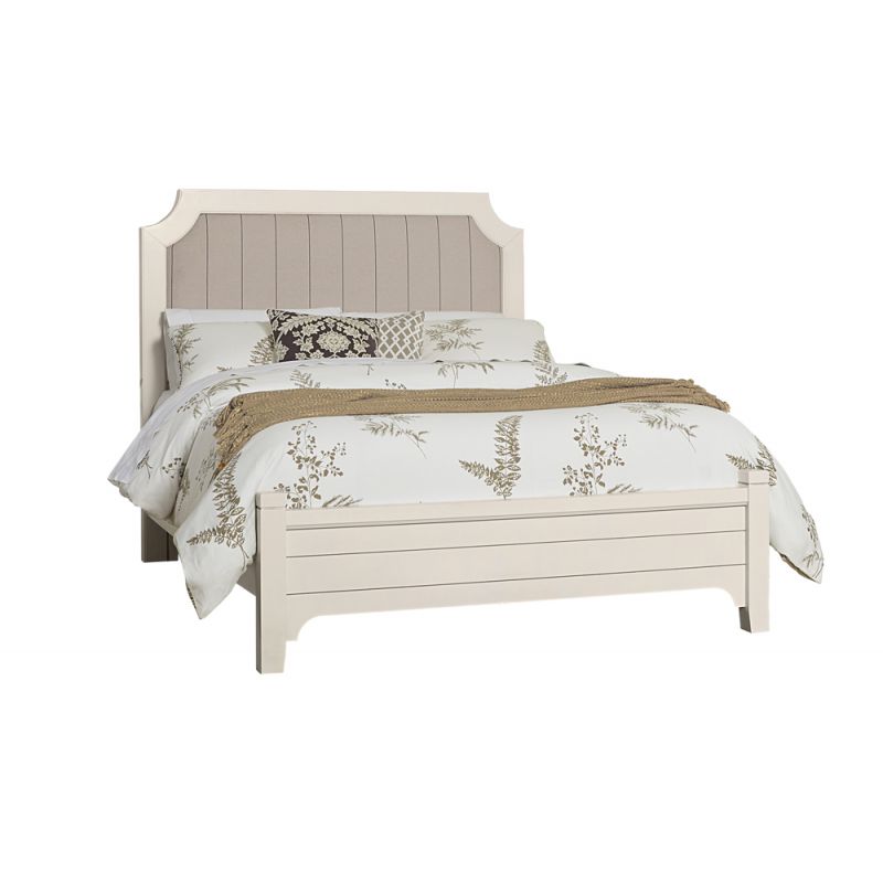 Vaughan Bassett - Bungalow Queen Upholstered Bed in Lattice White - 744-551-855-922