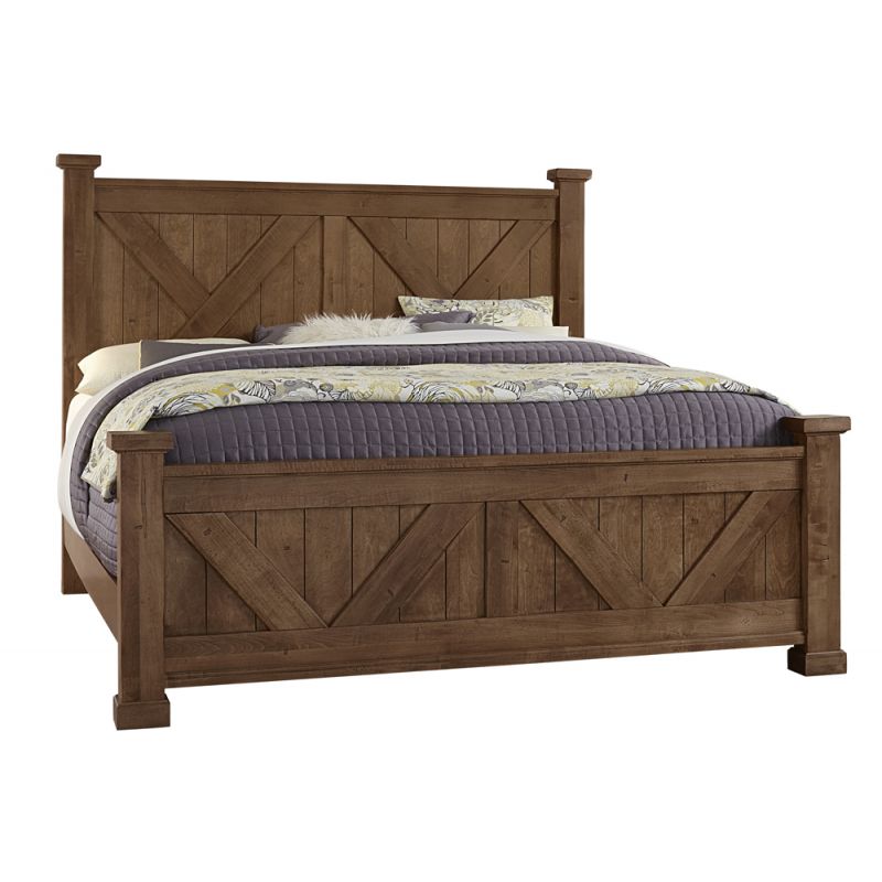 Vaughan Bassett - Cool Rustic California King X Bed With X Footboard in Amber - 174-667-766-944-MS2