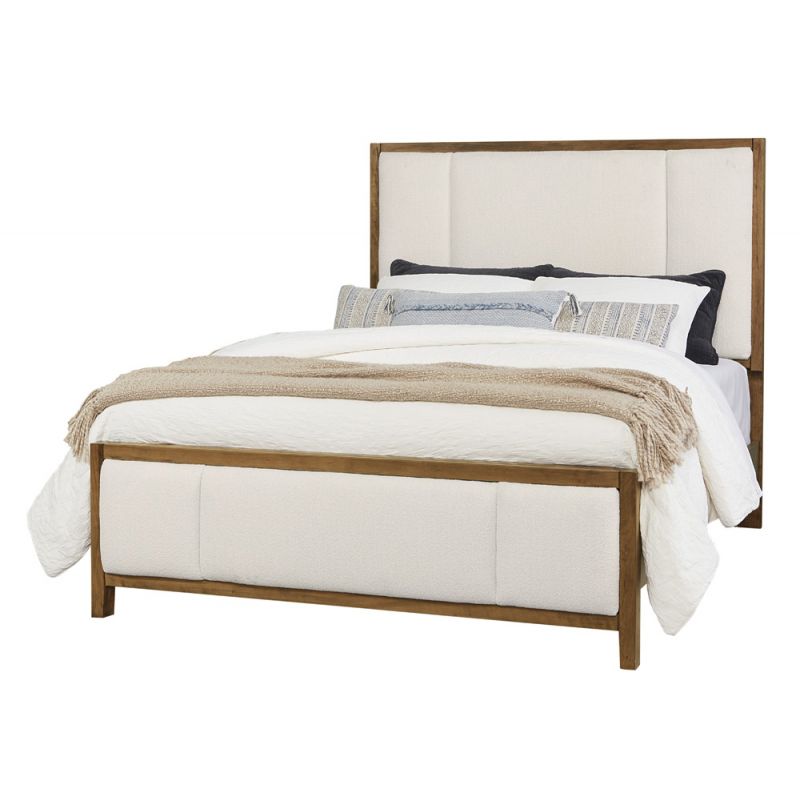 Vaughan Bassett - Crafted Cherry - Artisan and Post Cal King Upholstered Bed in White Fab - 151-661-166-944-MS2