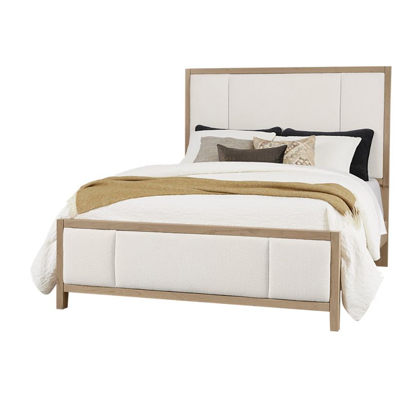 Vaughan Bassett - Crafted Cherry - Artisan and Post King Upholstered Bed in White Fab - 154-661-166-933-MS2