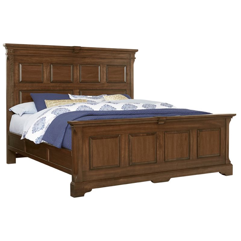 Vaughan Bassett - Heritage King Mansion Bed With Decorative Rails in Amish Cherry - 110-669-966-833-MS2