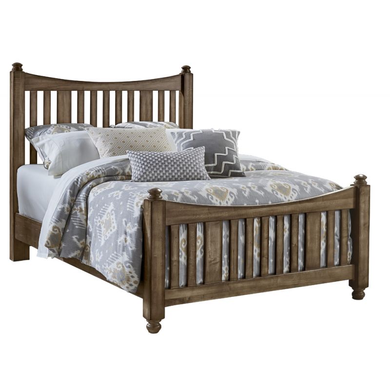 Vaughan Bassett - Maple Road Queen Slat Poster Bed With Slat Poster Footboard in Maple Syrup - 117-558-855-722