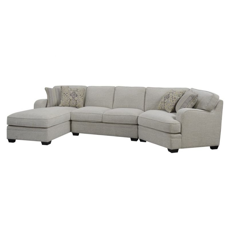 Wallace & Bay - Becker Milk Toast Chofa Sectional with Track Arms, Welt Seaming, And Block Feet - U510430