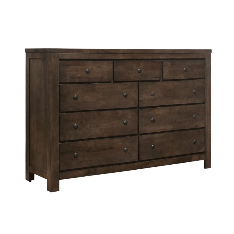 Wallace & Bay - Bonilla Gray Brown Dresser with Rustic Finish And Nine Drawers - B510075
