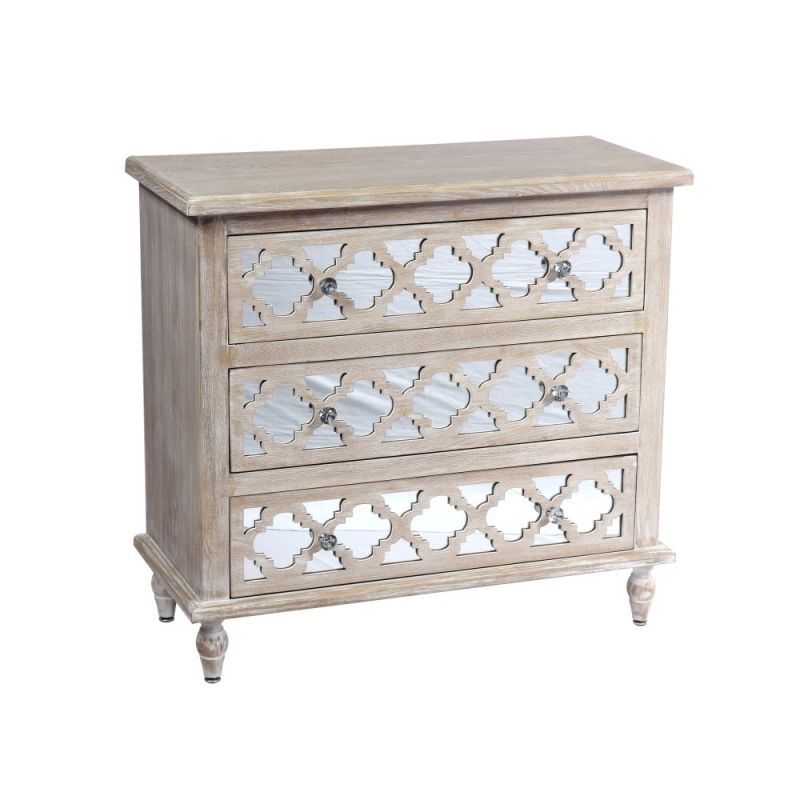 Wallace & Bay - Costa Natural Accent Cabinet with Lattice Detailing And Hardworking Storage And Organization - AC510006