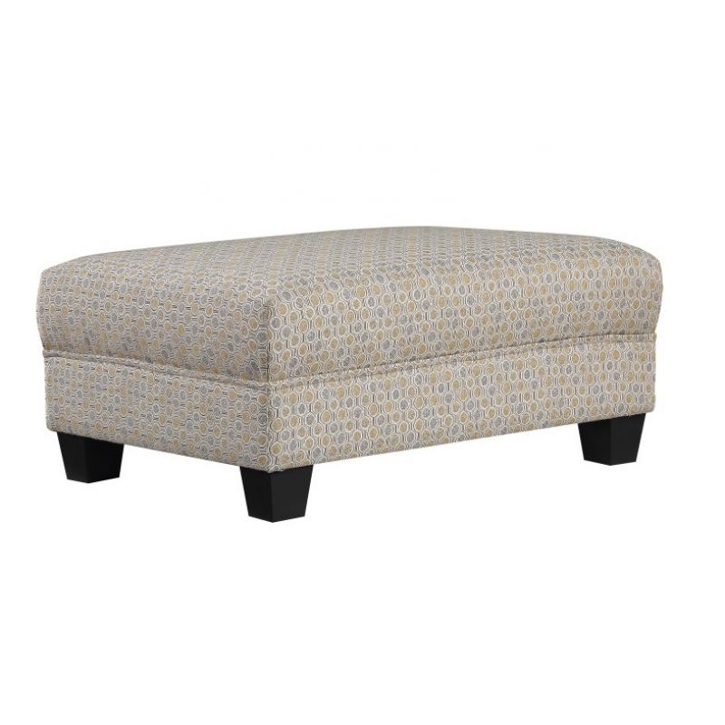 Wallace & Bay - Daugherty Medallion Ottoman with Fixed Cushion And Wood Legs - U510353
