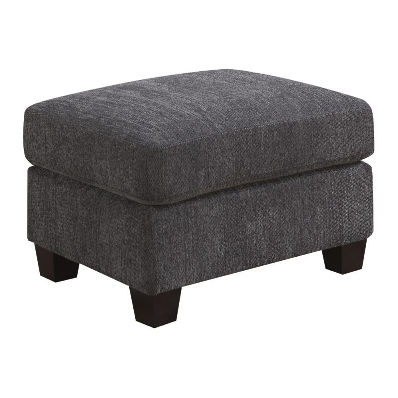 Wallace & Bay - Dyer Midnight Gray Ottoman with Fixed Cushion And Block Feet - U510483