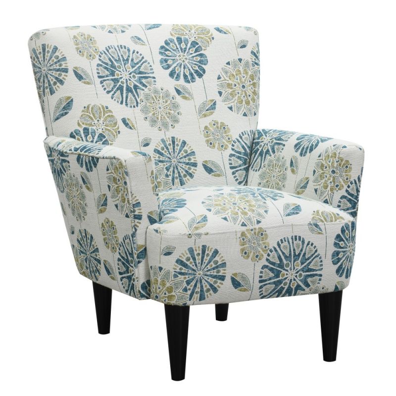Wallace & Bay - Gilmore Waterway Blues Accent Chair with Fabric Upholstery, Flared Arms, And Welt Trim - U510357