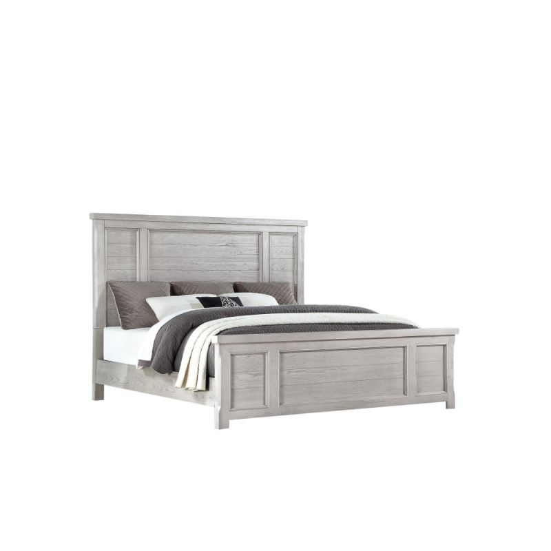 Wallace & Bay - Kane Dove Gray and Bronze King Bed with Step Molding And Framed Plank Panels - B510085