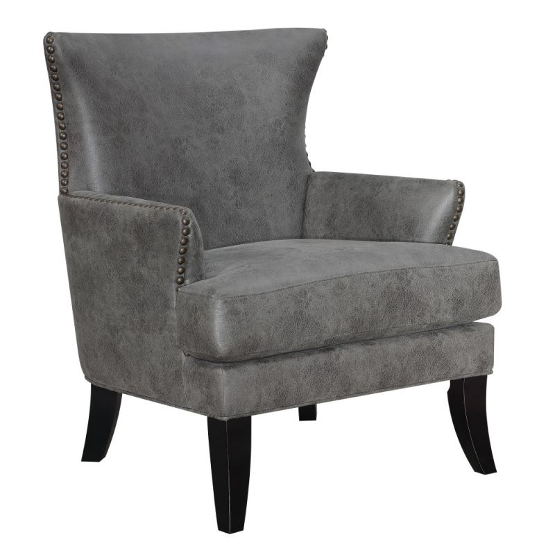 Wallace & Bay - Mcdaniel Charcoal Gray Accent Chair with Clean Lines And Nailhead Trim - U510360
