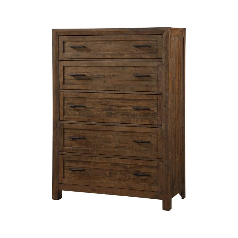 Wallace & Bay - Mullen Coffee Brown Dresser with Solid Wood Planking And Hammered Hardware - B510120