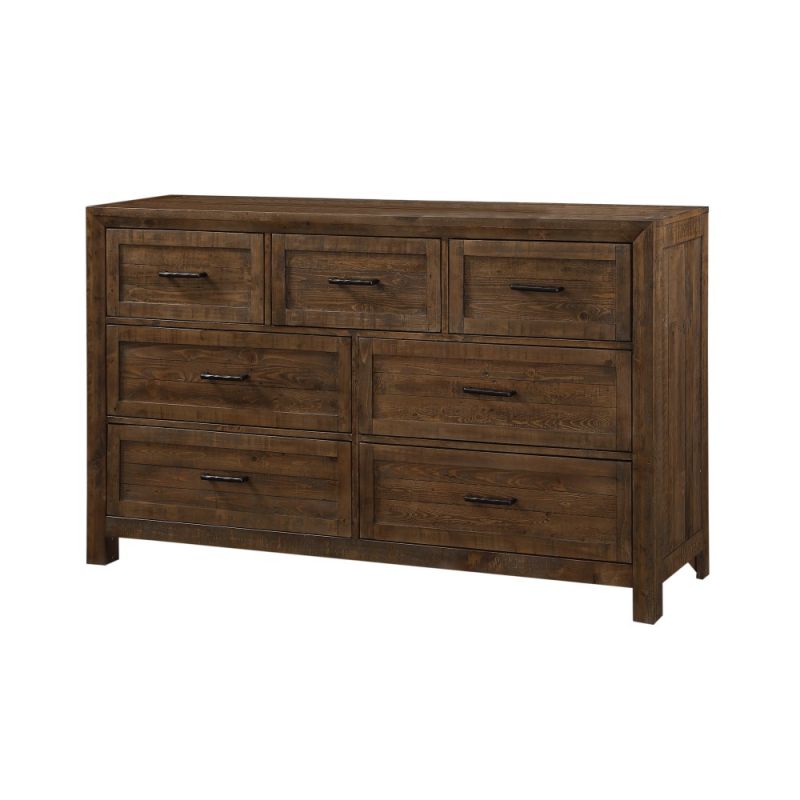Wallace & Bay - Mullen Coffee Brown Dresser with Solid Wood Planking And Hammered Hardware - B510118