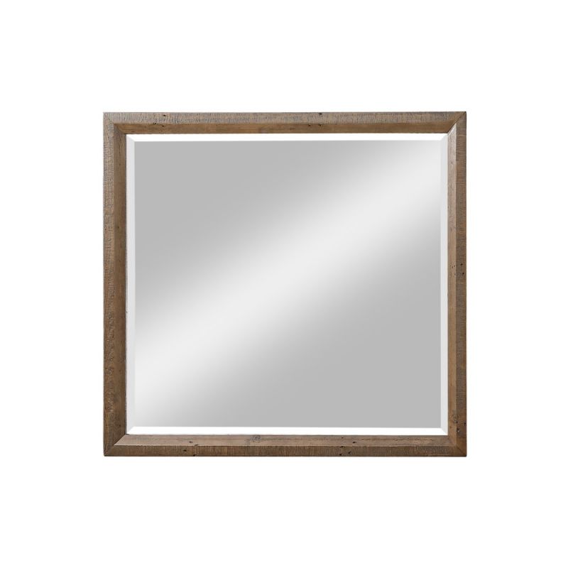 Wallace & Bay - Mullen Coffee Brown Mirror with Rustic Frame And Dresser Attachment - B510121