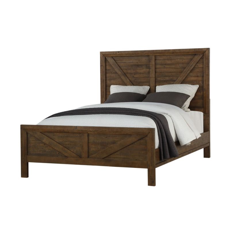 Wallace & Bay - Mullen Coffee Brown Queen Bed with Inset Rustic Panels And Framing - B510125
