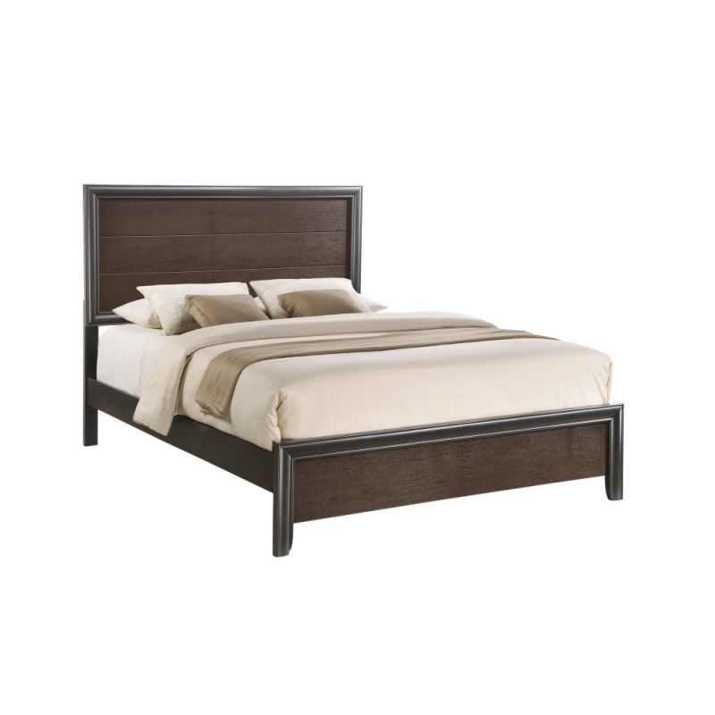 Wallace & Bay - Myers Dark Chocolate Queen Bed with Contrasting Hardwood Trim - B510106