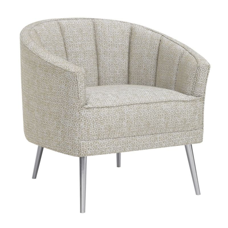 Wallace & Bay - Robinson Warm Olive and Brass Accent Chair with Round Back And Metal Legs - U510381