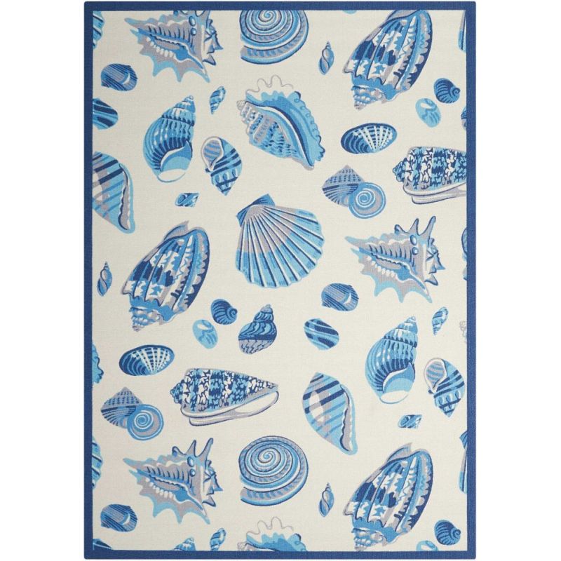 Waverly - Sun N Shade SND48 White and Blue 10'x13' Rug - SND48-99446365385_CLOSEOUT