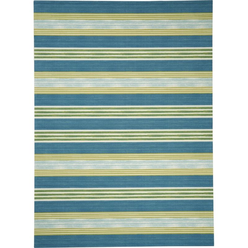 Waverly - Sun N Shade SND71 Blue and Green 10'x13' Oversized Indoor-outdoor Rug - SND71-99446476081_CLOSEOUT