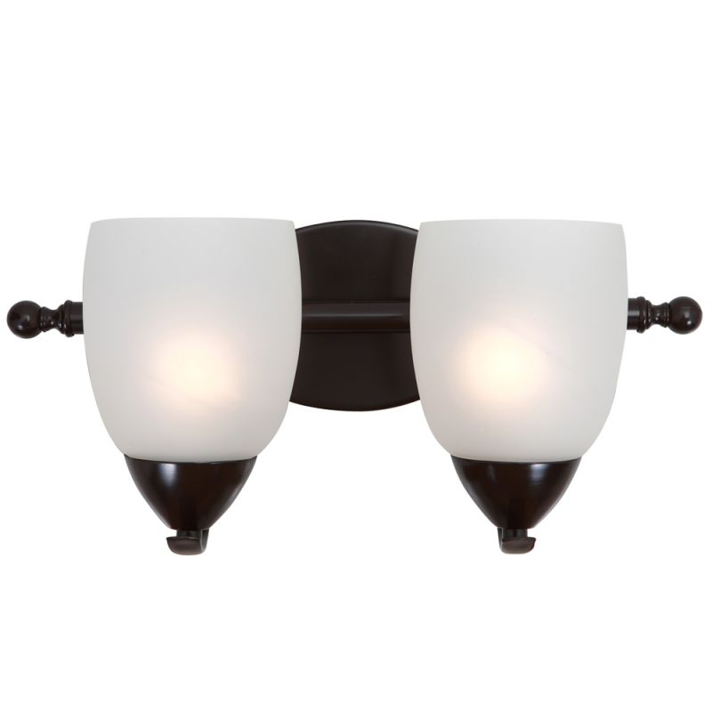 Yosemite Home Decor - Mirror Lake 2 Lights Vanity in Oil Rubbed Bronze Finish with White Etched Glass - 1261-2V-ORB