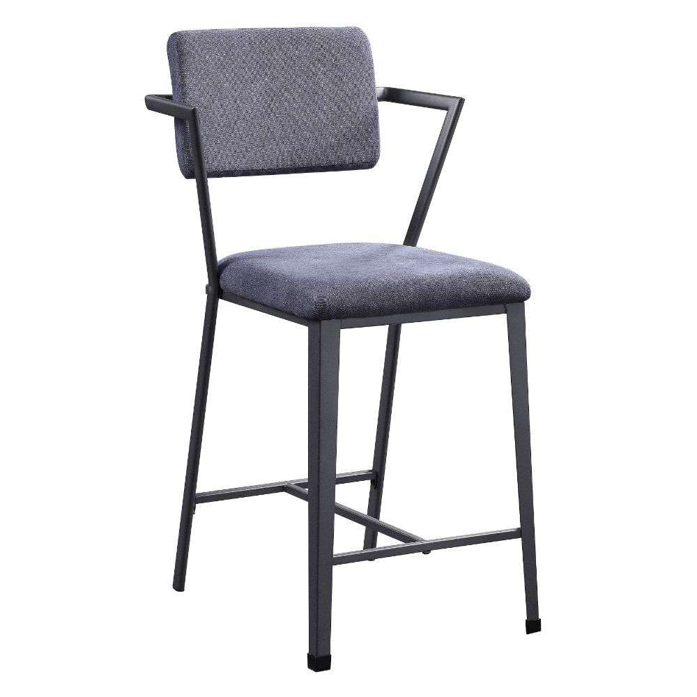 Acme Cargo Counter Height Chair (Set of 2), Gray Fabric & White