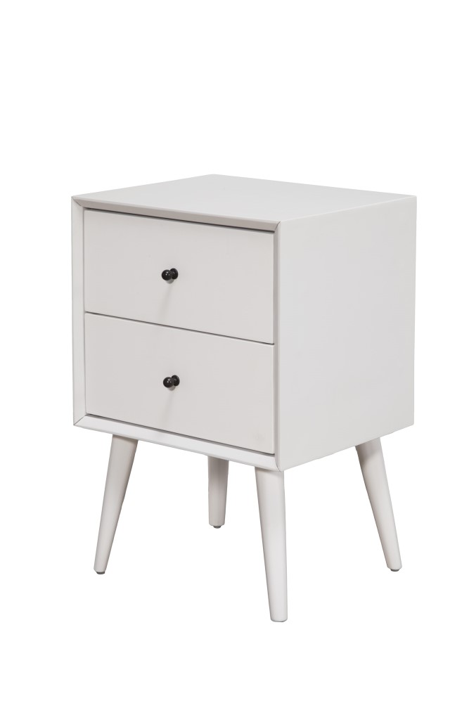 Alpine Furniture 966-02 Flynn Mid Century Modern 2 Drawer Nightstand Acorn for sale online 