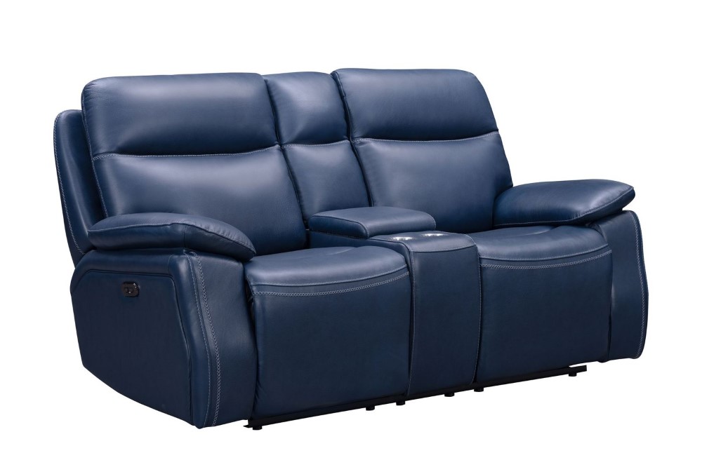 Barcalounger Micah Console Loveseat, Leather Reclining Sofa With Console