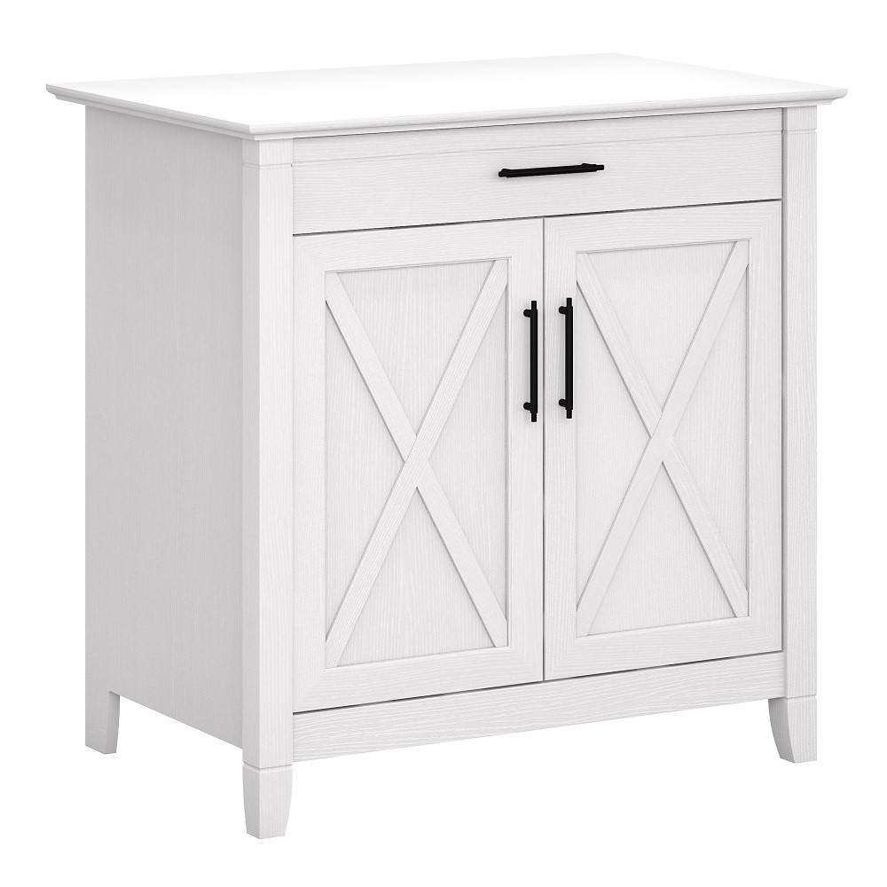 Bush Furniture Key West Small Storage Cabinet with Door, Washed Gray