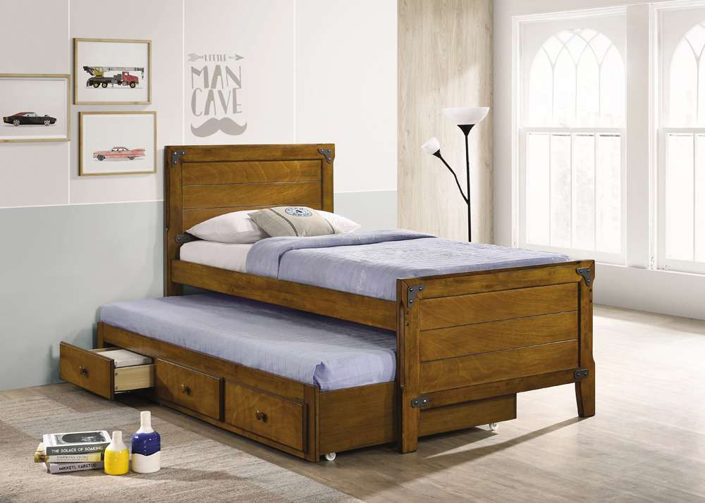 202411T by Coaster - Louis Philippe Twin Panel Sleigh Bed Cappuccino