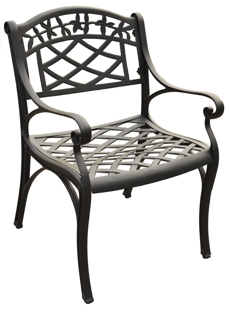 Sedona Cast Aluminum Arm Chair In, Solid Cast Aluminum Outdoor Furniture