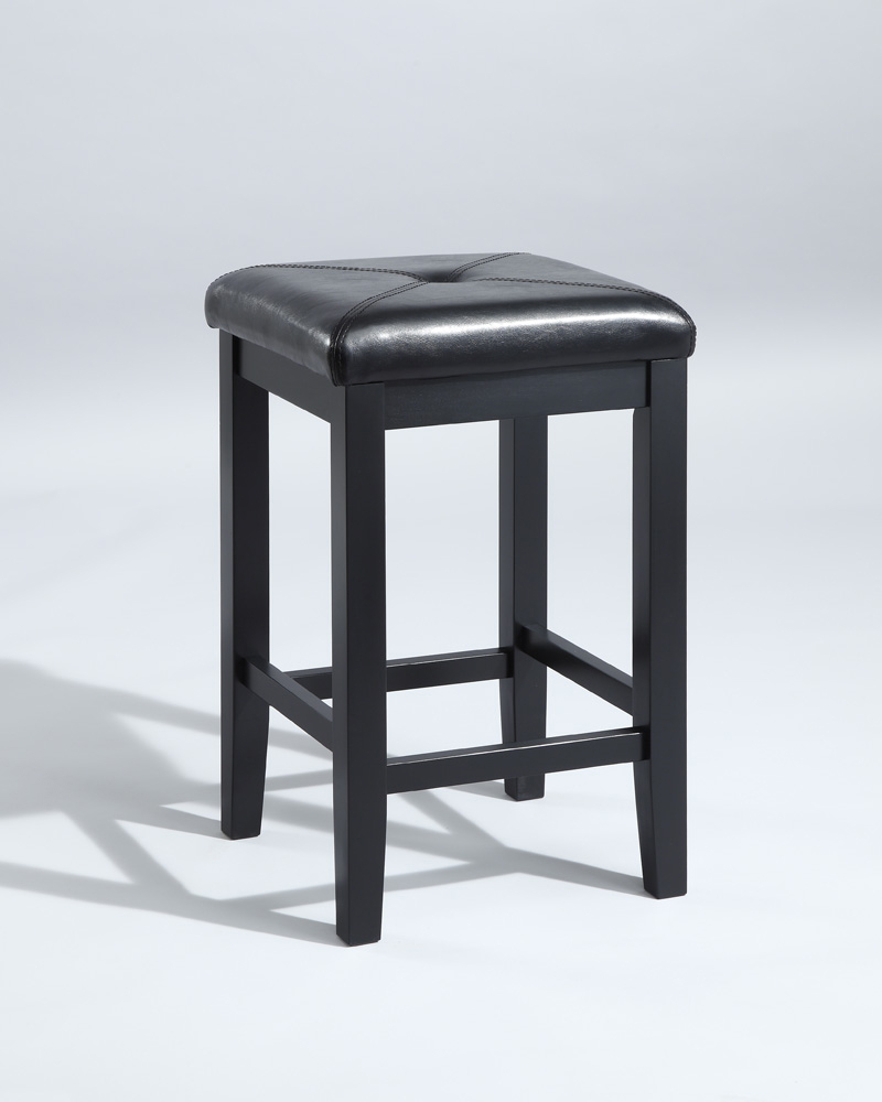 Upholstered Square Seat Bar Stool In, Bar Stool 24 Seat Height