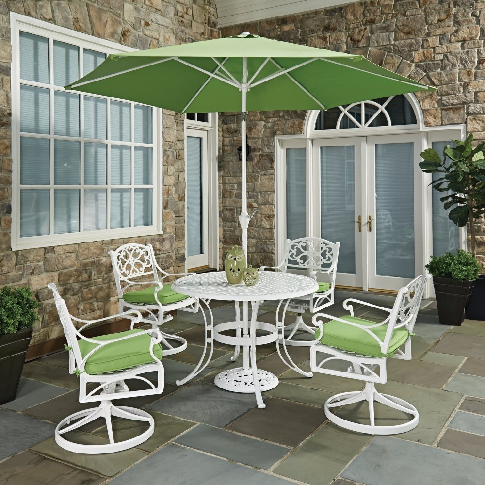 Homestyles Furniture - Sanibel White 6 Piece Outdoor Dining Set with