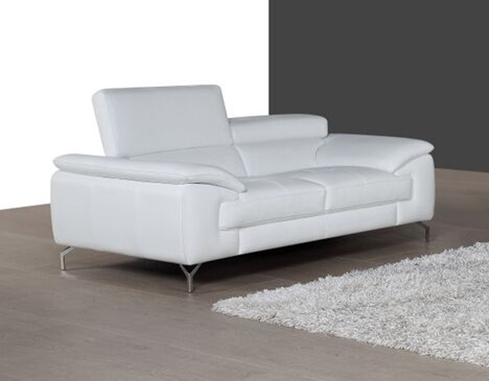 J M Furniture A973 Italian Leather, White Italian Leather Sofa