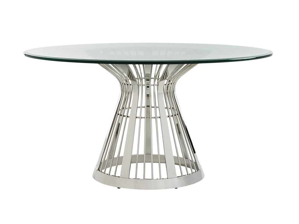 Ariana Riviera 60 Round Glass Top, Glass Top Round Pedestal Dining Table