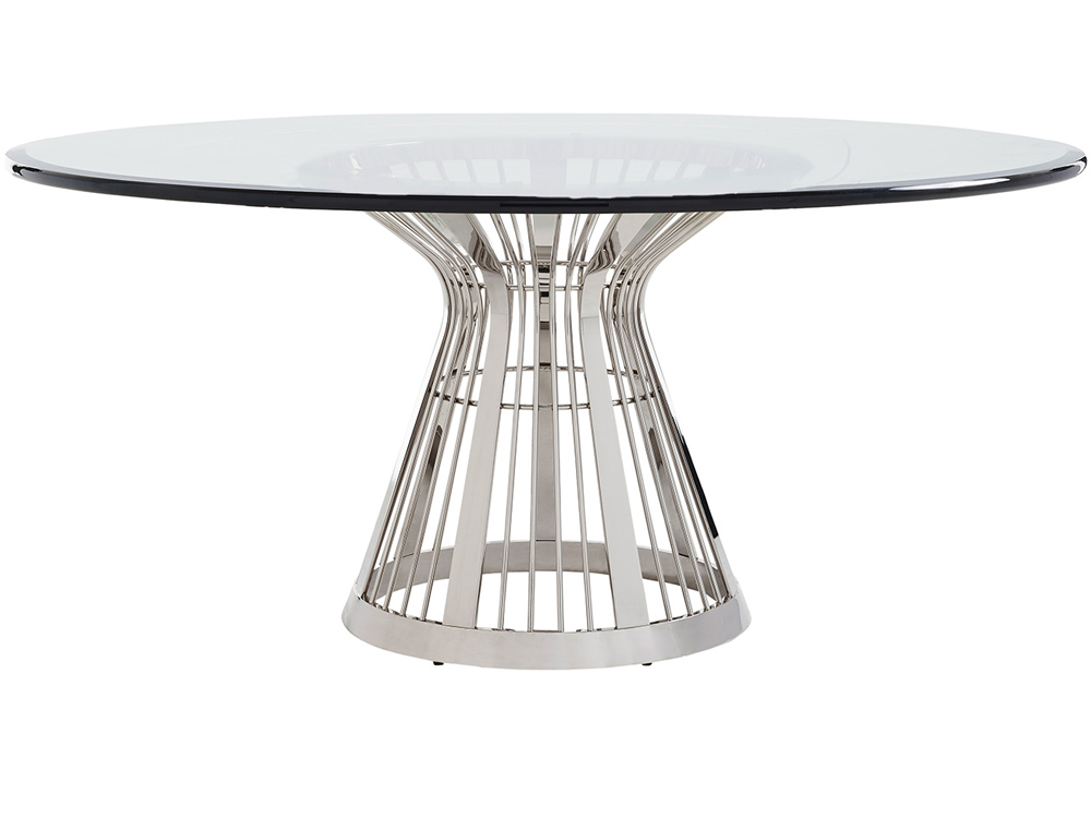 Ariana Riviera 72 Round Glass Top, Round Glass Pedestal Dining Table